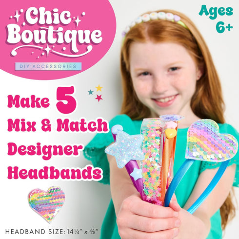 5 6+) Creativity for Kids Chic Boutique: DIY Headbands Craft Kit - Create Unique Designs for Girls | Spring Crafts