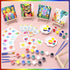 12 Pack BOIKOKY DIY Mini Canvas Painting Party Favor Bags - Includes Easel, Acrylic Paint, Splash Tattoos, Brushes