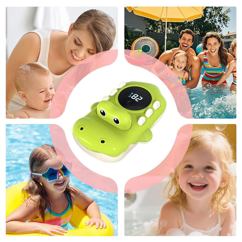 Generic Swimming Bathtub Temperature Gauge Kids | Crocodile Water-Spraying Tub LED Display Measure Toy,Bath Temperature
