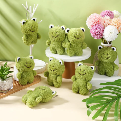 HyDren 24 Pcs Back to School Gifts, Frog Keychains 4.7 Inch Plush Stuffed Animal Key Chain for Classroom Prizes