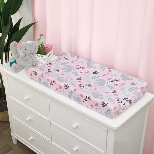 Carter's Floral Elephant Pink Ultra Soft Changing Pad Cover by NoJo