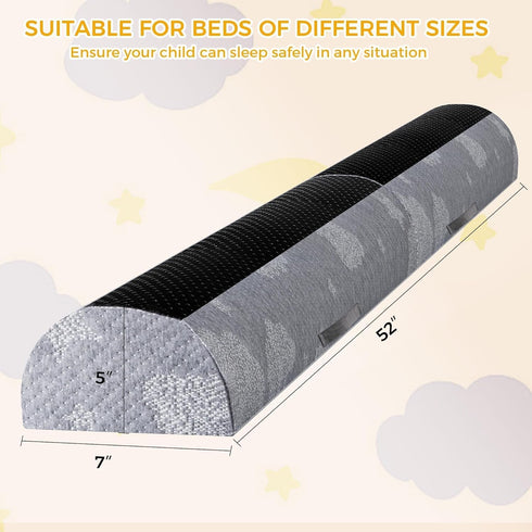 Kohentact Bed Rail Bumpers for Toddlers - Foam Fold Bed Bumper Guard with Dual Non-Slip Pads Waterproof Washable Soft