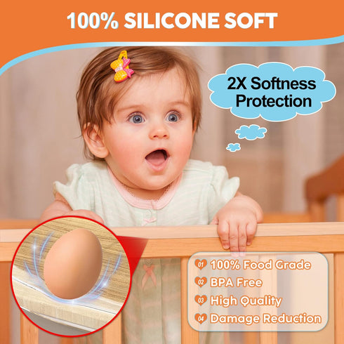 Loiion Edge Protector, 100% Silicone Soft Corner Protectors for Kids, Pre-Tape Adhesive Safety Bumpers