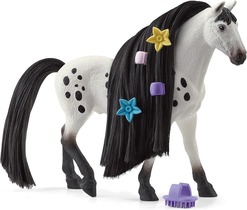 Schleich Horse Club Sofia's Beauties, Knabstrupper Stallion Beauty Horse with Brushable Hair, 8pc Styling Figurine