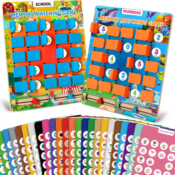 2 Pack Matching Memory Game for Kids Age 3 4 5 6