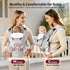 CoziBB 3-in-1 Cozy 7.7-33lbs, Baby Carrier, Baby Wraps Carrier with Air Cushion Waist Belt, Adjustable & Ergonomic Baby