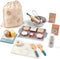 Toywoo Wooden Play Food Sets for Kids, Pretend Play Kitchen Accessories with Shopping