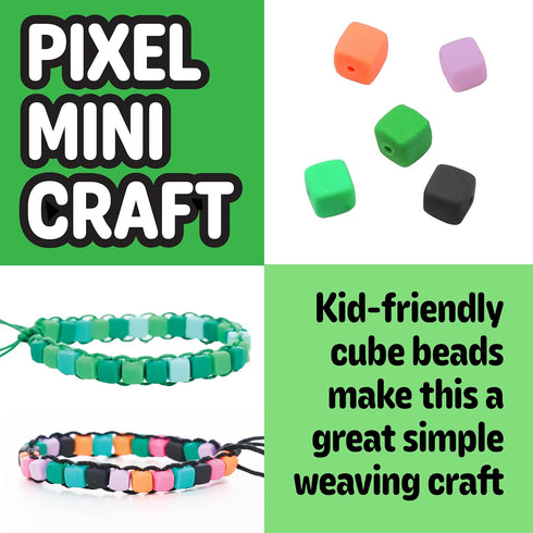 5 6+) Creativity for Kids Woven Cube Bracelets Mini Kit | Make Pixel-Inspired Bracelets with This STEAM Craft for Kids