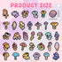 50 Pcs Fantasy Neon Mushroom Water Bottle Stickers, Waterproof Vinyl Mushroom Plant Laptop Decals, Teens Students
