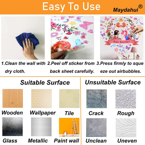 (35 35 Inch) Maydahui Universe Space Planets Wall Decal Solar System Wall Stickers x Peel Stick Removable Cartoon