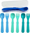 Re-Play Toddler Forks and Spoons Set - 8 Utensils for Kids, Dishwasher & Microwave Safe, Made in USA - A True Blue