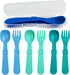 Re-Play Toddler Forks and Spoons Set - 8 Utensils for Kids, Dishwasher & Microwave Safe, Made in USA - A True Blue