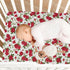 Vdsrup 39 27 5In Crib Sheets for Boys Girl Red Roses Green Leaves Neutral Mini Crib Mattress Sheets Fitted, Toddler