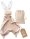 Mikito Organic Cotton Baby Muslin Lovey Bunny, Oeko-TEX & GOTS Certified, Security Blanket, Perfect Loveys for Babies
