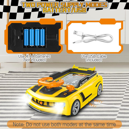 3 4 5 6 7 8 deAO Racing Adventure Car Steering Wheel Toy with Music and Light, Kids Simulation Driving Racing Car