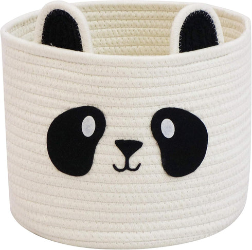 T&T Homewares Small Cute Panda Bear Basket for Kids Room Decor, Baby Shower, Baby Laundry Organizer