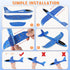 VCOSTORE 2 Pack Foam Airplanes, Large Throwing Glider Plane Toy with 2 Flight Modes for Outdoor Sports Toys 3-12