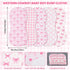5 Pack 19"x9" Set SmoothNovelty Pink Bow Baby Burp Cloths Soft Absorbent Burping Rags for Newborns Spit up Cloths