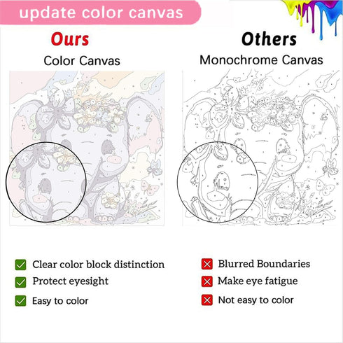 4 Pack Animal Paint by Number for Kids with Wooden Frame, Easy DIY Acrylic Oil Painting Kits for Home Decor (Ages 4-12,