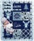 Baby Blankets with Name and Year (Blue, 30x40) Woodland Animals Bear Adventure for Newborn Baby Room Nursery Christening