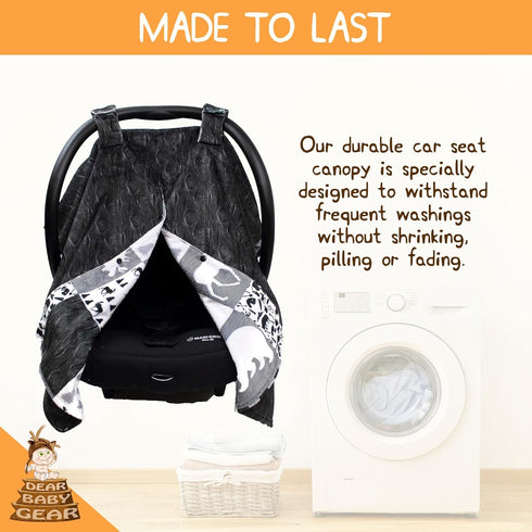 Cozy 40" 30" Dear Baby Gear - Infant Carseat Canopy and Winter Covers - Baby Car Seat Cover for Girls and Boys