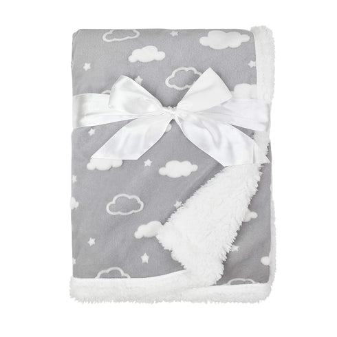 American Baby Company Heavenly Soft Chenille Sherpa Receiving Blanket, 3D Gray, 30" x 35", Warm and Cozy