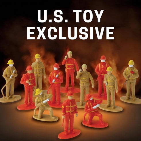 U.S. Toy Heroic Firefighter Figures, 12-Pack Fireman Figurines for Pretend Play and Birthday Gifts