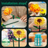 ZONECYTD Set 1853pcs Flowers Bouquet Toys Building Blocks with Vase, Roses, Sunflower, Hyacinth, Hydrangea, Artificial