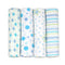 j & alex 100% Cotton Muslin Swaddle Blankets, Set of 4, Receiving Blanket for Baby