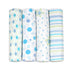 j & alex 100% Cotton Muslin Swaddle Blankets, Set of 4, Receiving Blanket for Baby