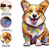Wooden Puzzles for Adults, Clever Corgi Wooden Jigsaw Puzzles, Unique Animal Shape Wood Cut Puzzles