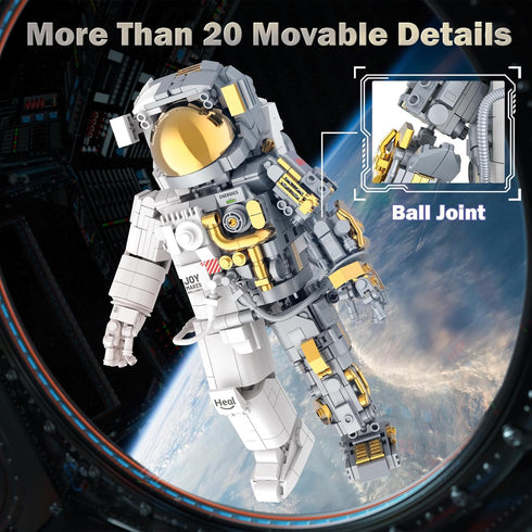 Sets 1008 70131, 8-14 JMBricklayer Space Astronaut Building Block for Adults, PCS Spaceman Toys with Display Stand