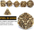 Metal Skull Dice Set, Hollow Multi-Sided Dungeons & Dragons Dice, 7CPS Role-playing Dice Set, Ancient Bronze