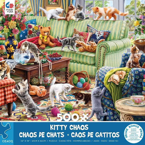 500 Ceaco - Paws Gone Wild - Kitty Chaos - Piece Jigsaw Puzzle