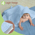100% 32x32 Inch 2 Pack Organic Cotton Muslin Baby Hooded Towels Soft & Absorbent Baby Towels with Hood for Boys