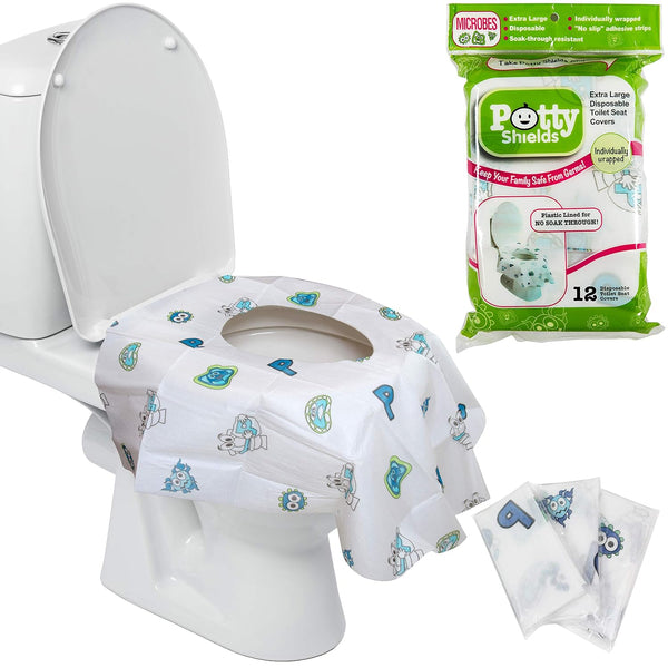 Disposable Toilet Seat Covers (12 Pack) - XL Waterproof for Travel, Potty Training