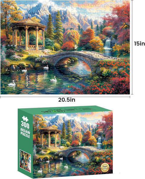 WSCXSC 300 300 20.5 15IN Piece Puzzles for Adults, Swan Forest Puzzle Pieces Jigsaw Puzzles Recycled Cardboard Paper