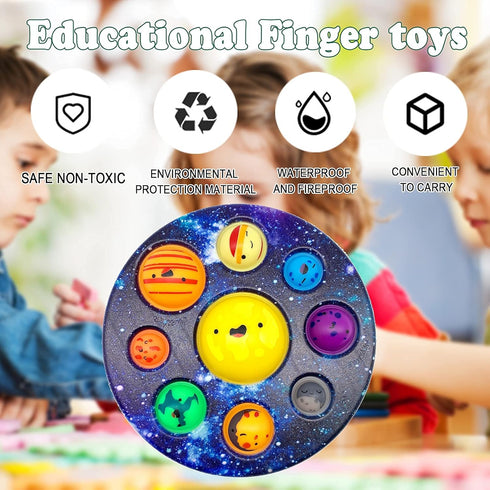 Eight Planet Cave Bubble Push Sensory Fidget Toy, Galaxy Cave Digits, Simple Sensory Anxiety Relief for Kids