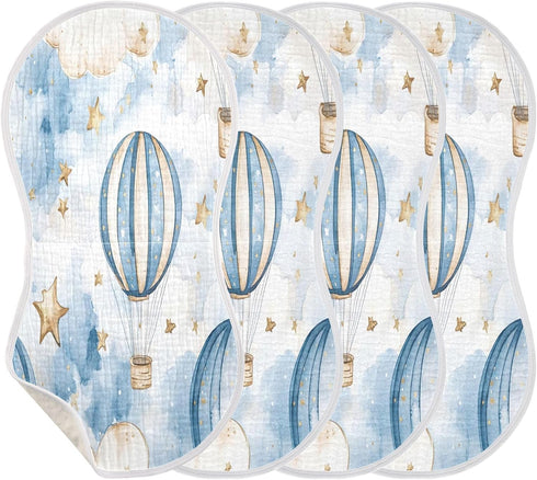 YETTASBIN Hot Air Balloon Muslin Baby Burp Cloth, Super Soft Absorbent Cotton Burp Rag Baby Bibs Feeding Cloth
