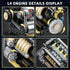 L4 Sets 4-Cylinder 14+ (853 Engine Building for Adults, MOC Inline Mini Car Motor Model Kit that Runs, DIY STEM Toy