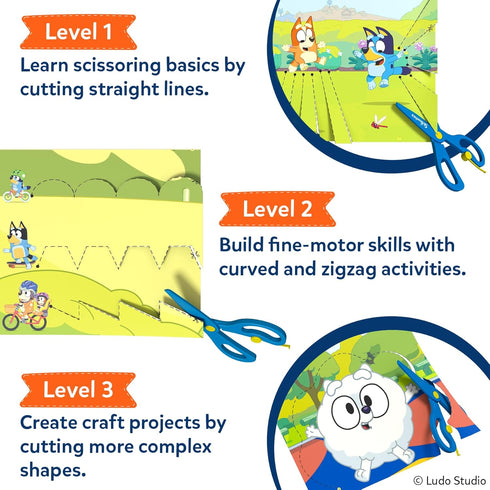 3, 4, 5, 6, 7 Skillmatics Scissor Skills Activity Book - Snip Snip Bluey, Preschool Cutting & Creative Activities, Felt