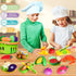 100 2 2 3 4 5 PCS Cutting Play Food Toy for Kids Kitchen, Pretend Food Kitchen Toys Accessories with Baskets, Fake