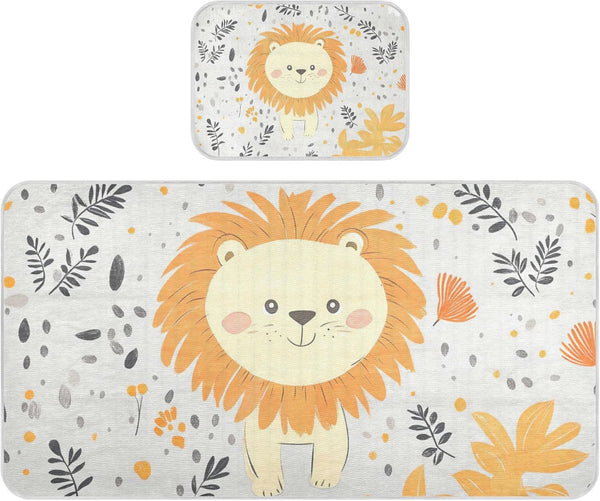 WDdZzyy Funny Lion Silver Cooling Baby Toddler Mattress 28" x 52" Breathable Crib