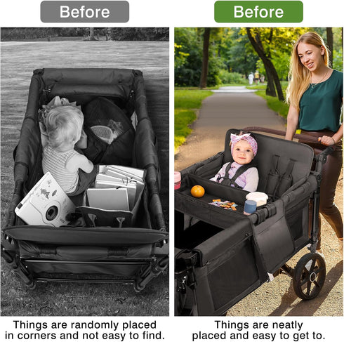 AROUY W4 (W4 Stroller Snack Tray Attachment - Easy to Clean Universal Stroller Snack Tray for Wonderfold Wagon