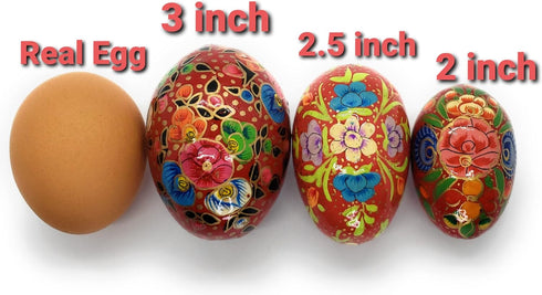 Rumikrafts 13 3 inches, Dozen (Set Hand Painted Wooden Easter Eggs, ecofriendly and Lightweight, Kids Friendly, pisanki