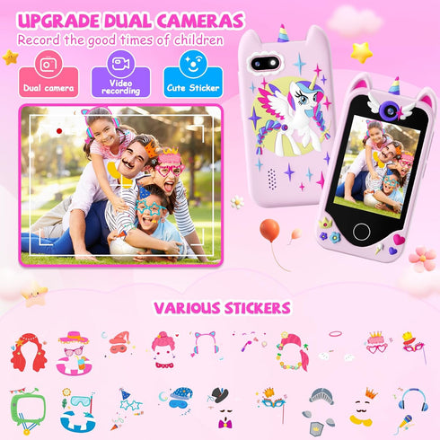 3 4 5 6 Mp3 32 Kids Smart Phone for Girls Gifts - Toddler Christmas Birthday Gift for Age Year Old, Kids Cell Phone Toy