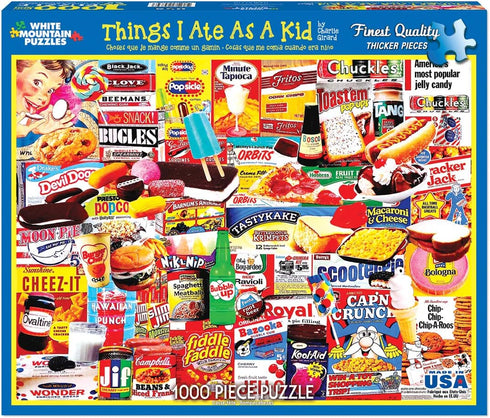 White Mountain Puzzles Things I Ate As A Kid Collage Puzzle - 1000 Piece Jigsaw Puzzle