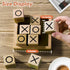 Conversation Cubes with Tic Tac Toe Game - Wooden Block for Family Game Night and Therapy Icebreaker