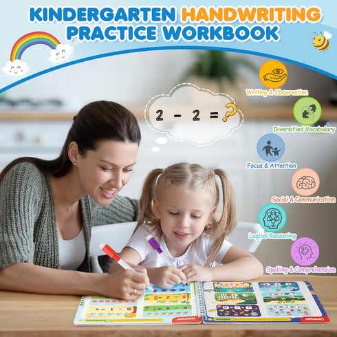 2 3 4 5 Preschool Learning Activities Kindergarten Workbooks, Toddler Alphabet Learning Educational Toys for Year Old