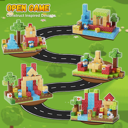 Fitrobust 200PCS Set, Set, 3 4 5 6 7 8 9 10, 0.8 Magnetic Building Blocks Magnetic Tiles Kids Build Cubes STEM Game